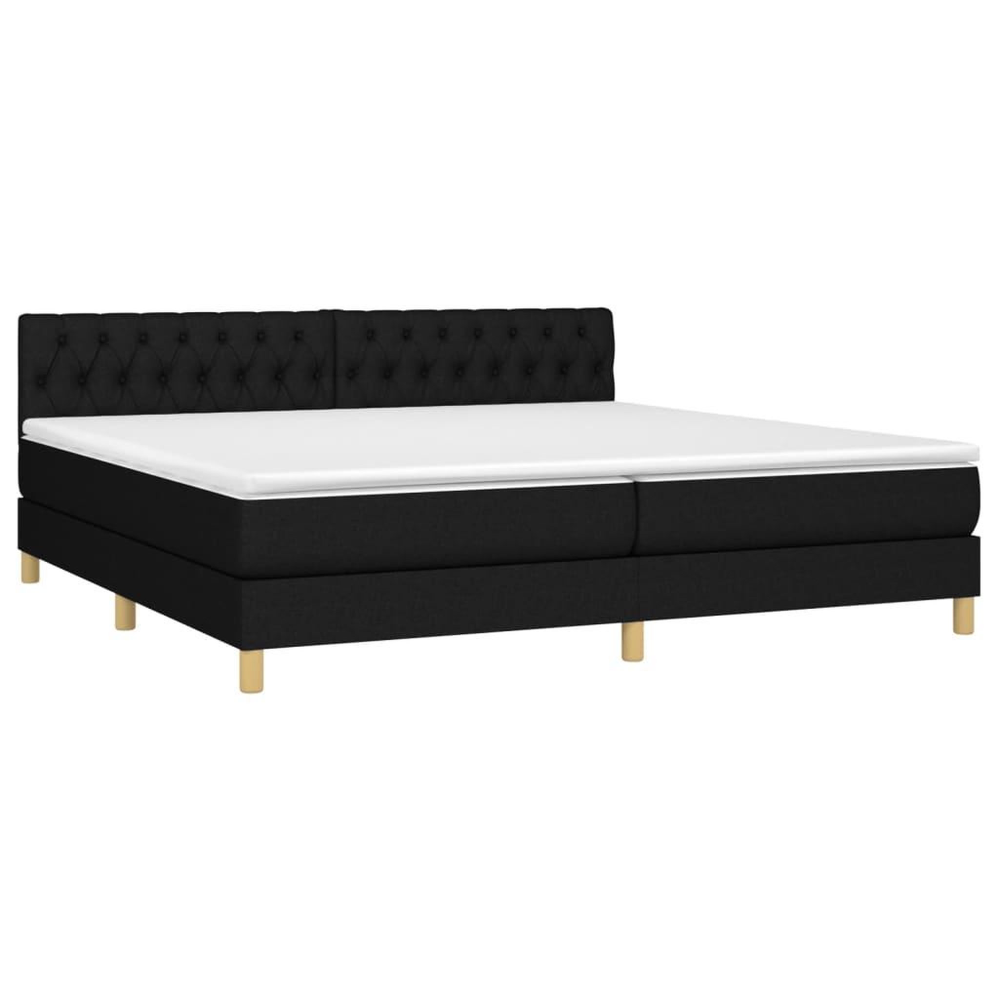Voir la diapositive 3 : VIDAXL Sommier a lattes de lit et matelas et LED Noir 200x200 cm Tissu
