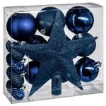 FEERIC LIGHT & CHRISTMAS Kit 18 Pièces Déco de Noël  Colorama  23cm Bleu Nuit