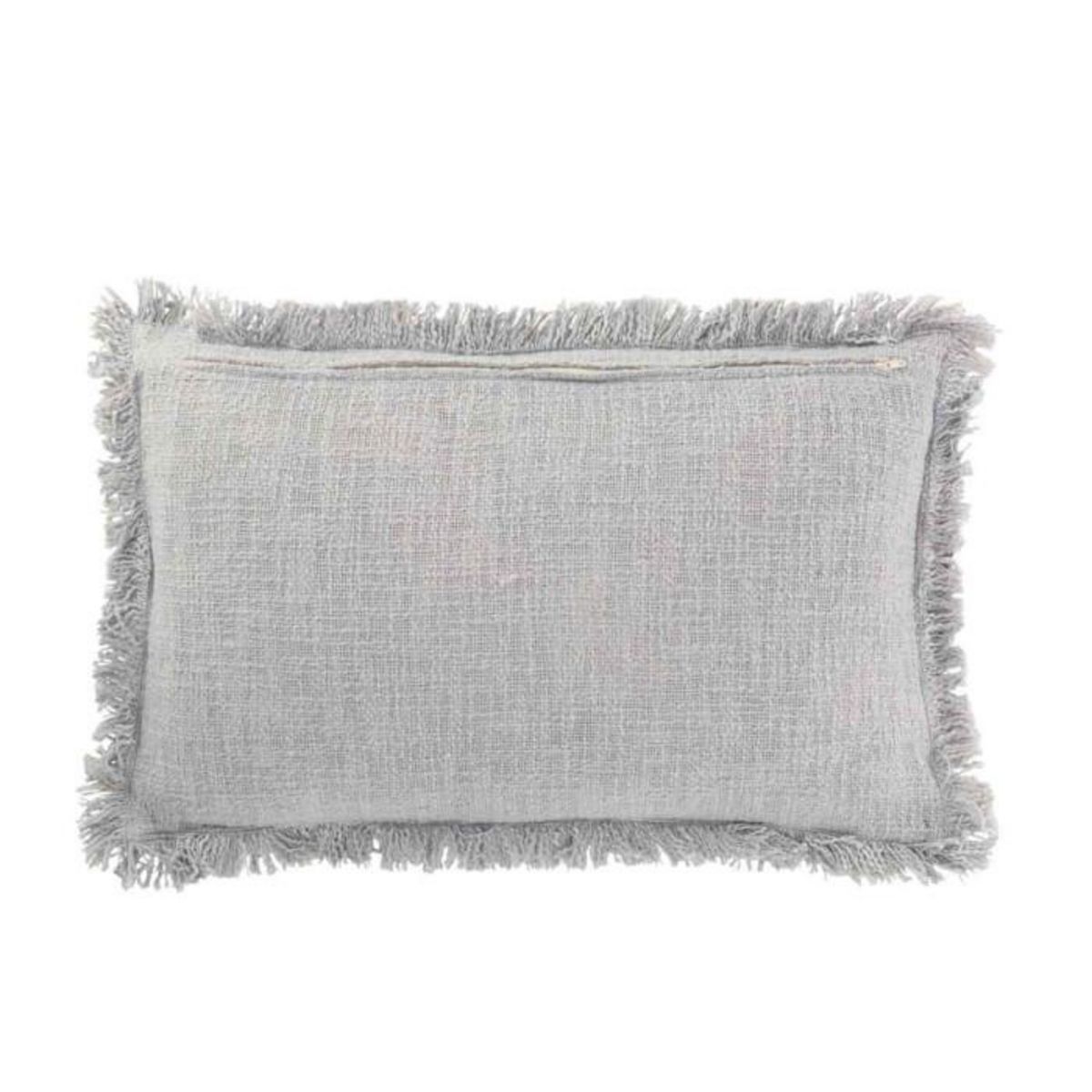 Paris Prix Coussin Déco  Franges Velours  35x55cm Gris Bleu