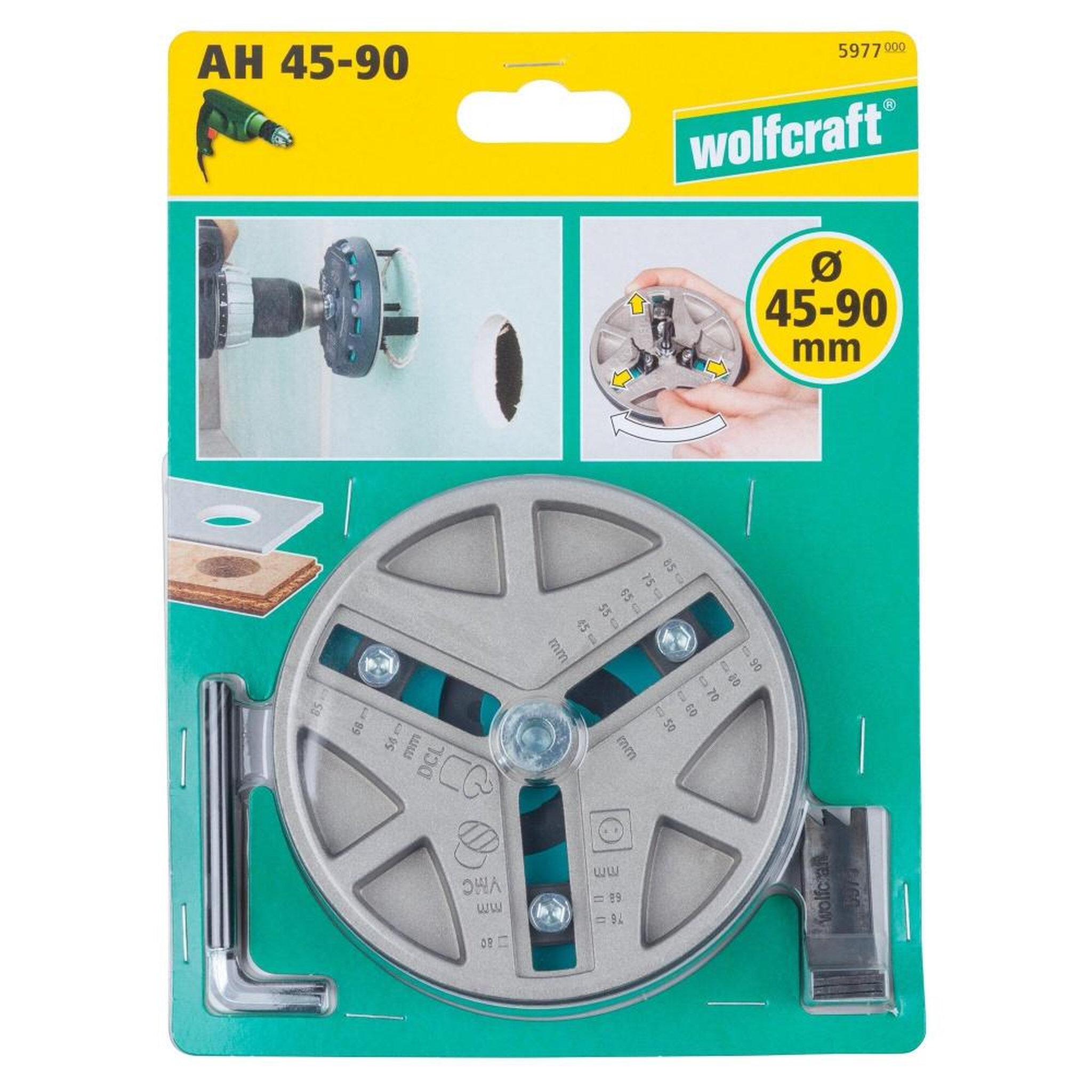 WOLFCRAFT Scie cloche réglable wolfcraft diamètre 45,50,55,60,65,70,75,80,85,90 mm