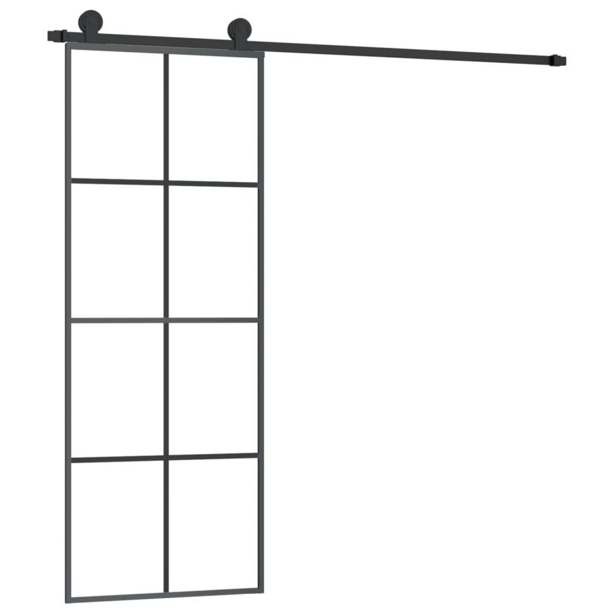 VIDAXL Porte coulissante avec kit de quincaillerie 76x205 cm Verre ESG