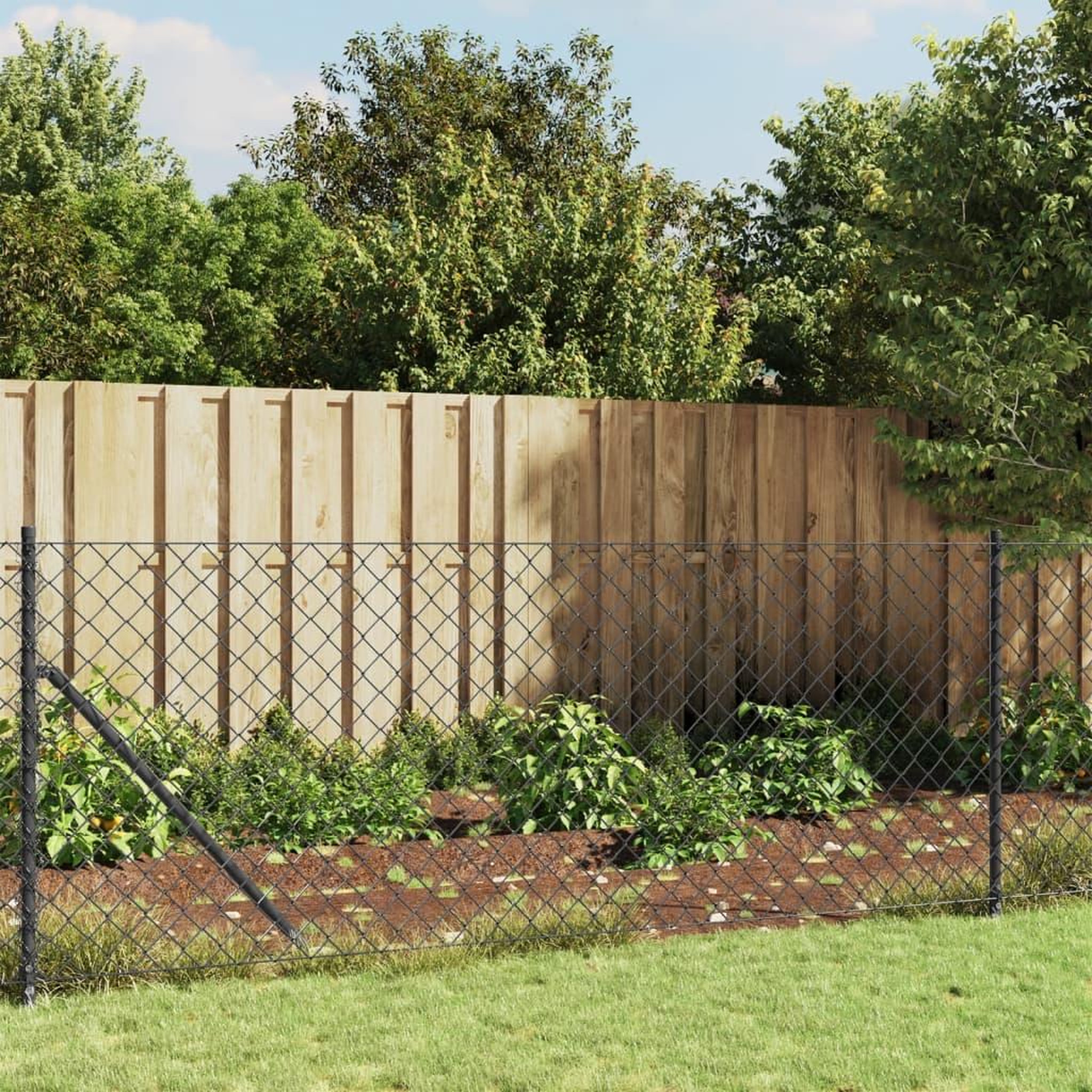VIDAXL Cloture a mailles losangees anthracite 1x10 m