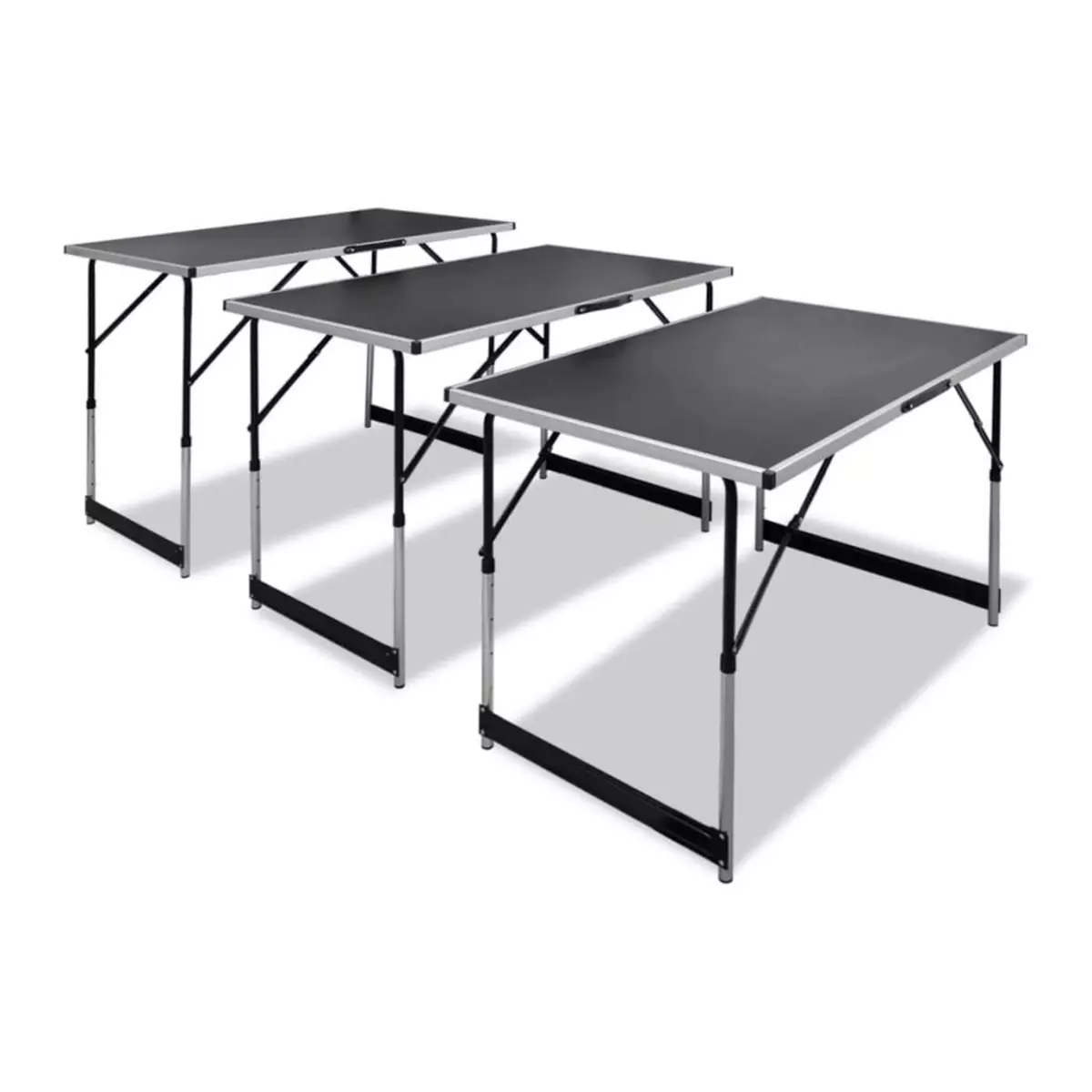 VIDAXL Table a coller 3 pcs pliable Hauteur reglable