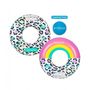 Voir la diapositive 4 : AIRMYFUN Pack 2 Bouées Gonflables Ronde XXL pour Piscine & Plage Ultra Confort, Flotteur Deluxe - Pack Twin Donut Leopard ø120cm