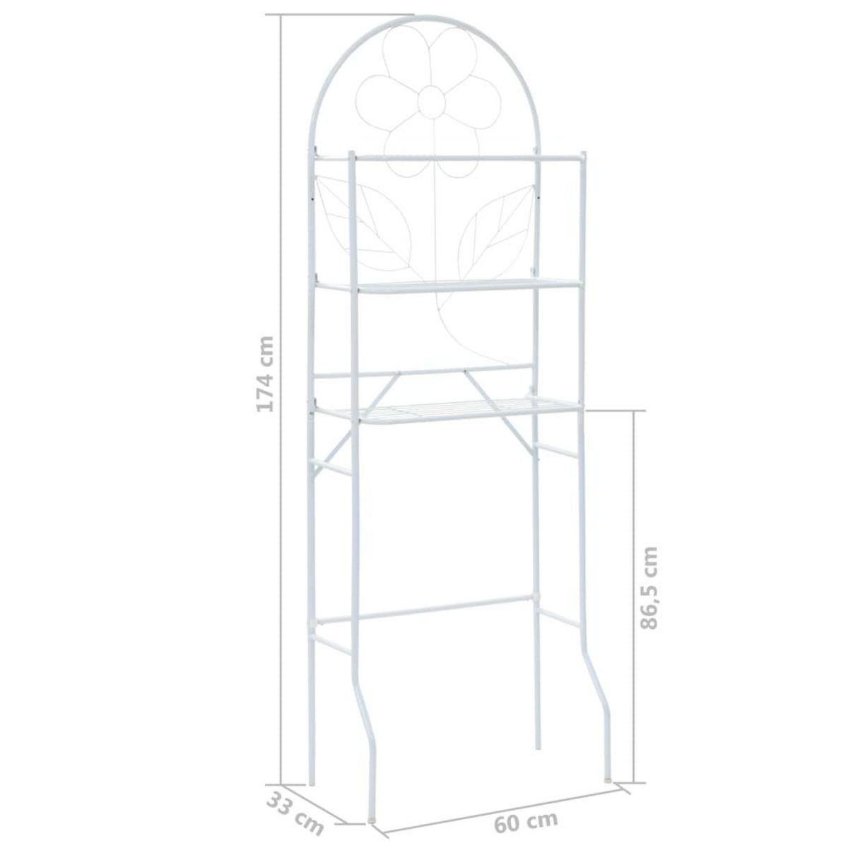 VIDAXL Etagere de toilette Blanc 60x33x174 cm