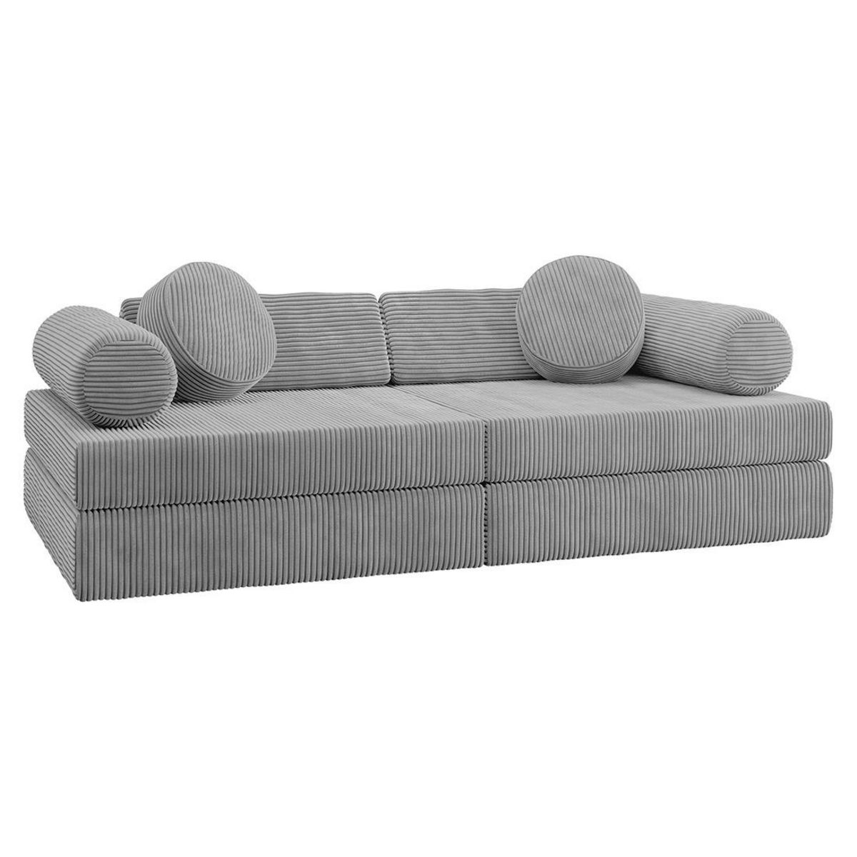 BEST MOBILIER Ines - canapé droit 2 places en velours côtelé