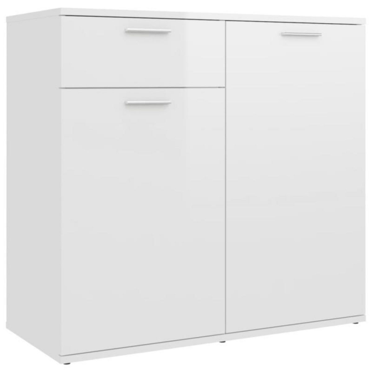 VIDAXL Buffet blanc brillant 80x36x75 cm bois d ingénierie