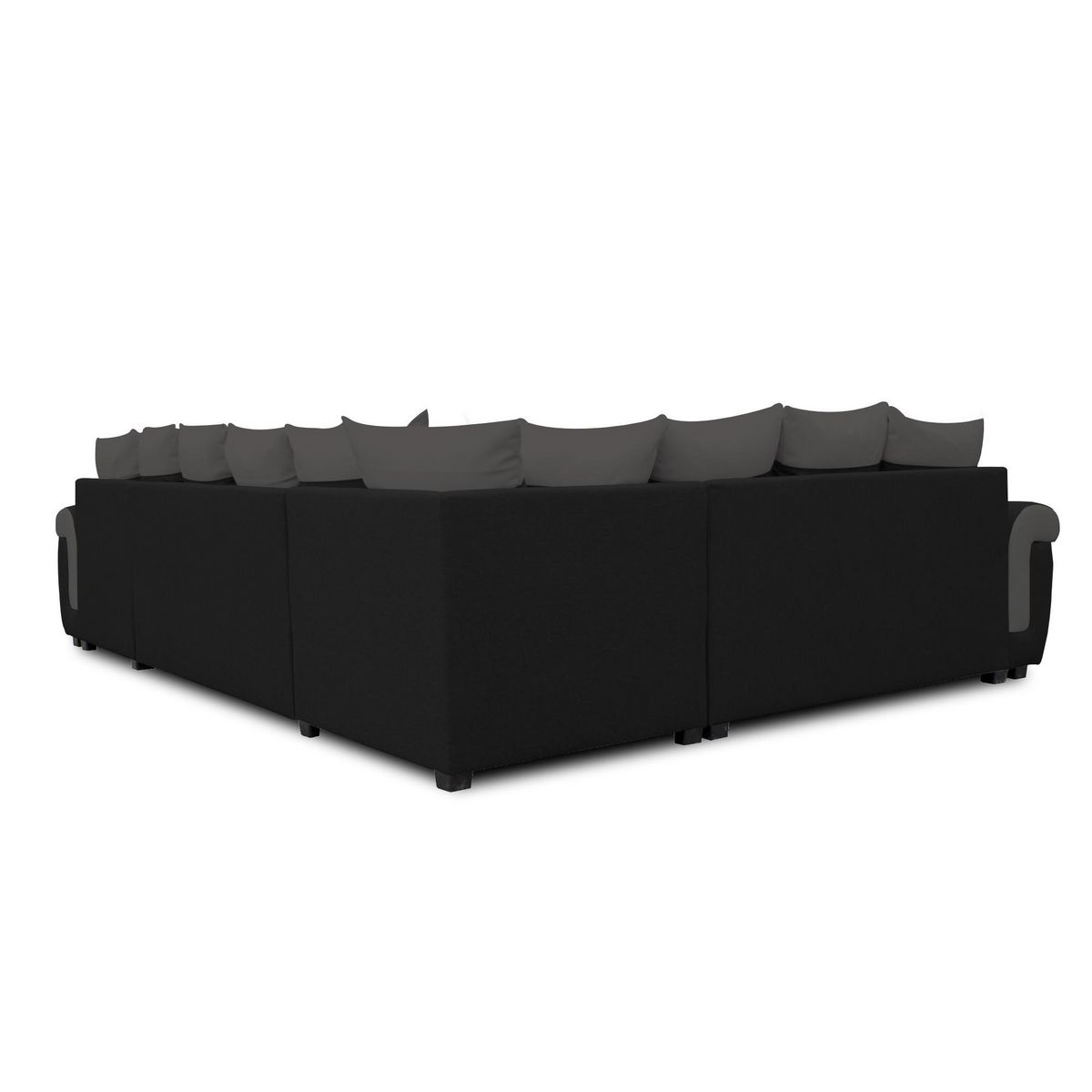 BEST MOBILIER Henry - canapé panoramique d'angle réversible - 7 places - convertible avec coffre - en tissu et pu