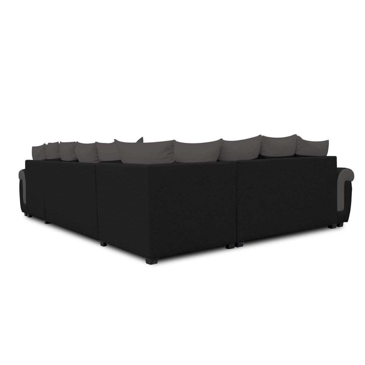 BEST MOBILIER Henry - canapé panoramique d'angle réversible - 7 places - convertible avec coffre - en tissu et pu