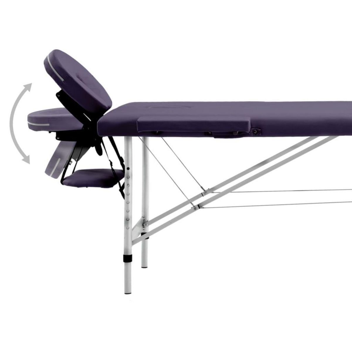 VIDAXL Table de massage pliable 2 zones Aluminium Violet