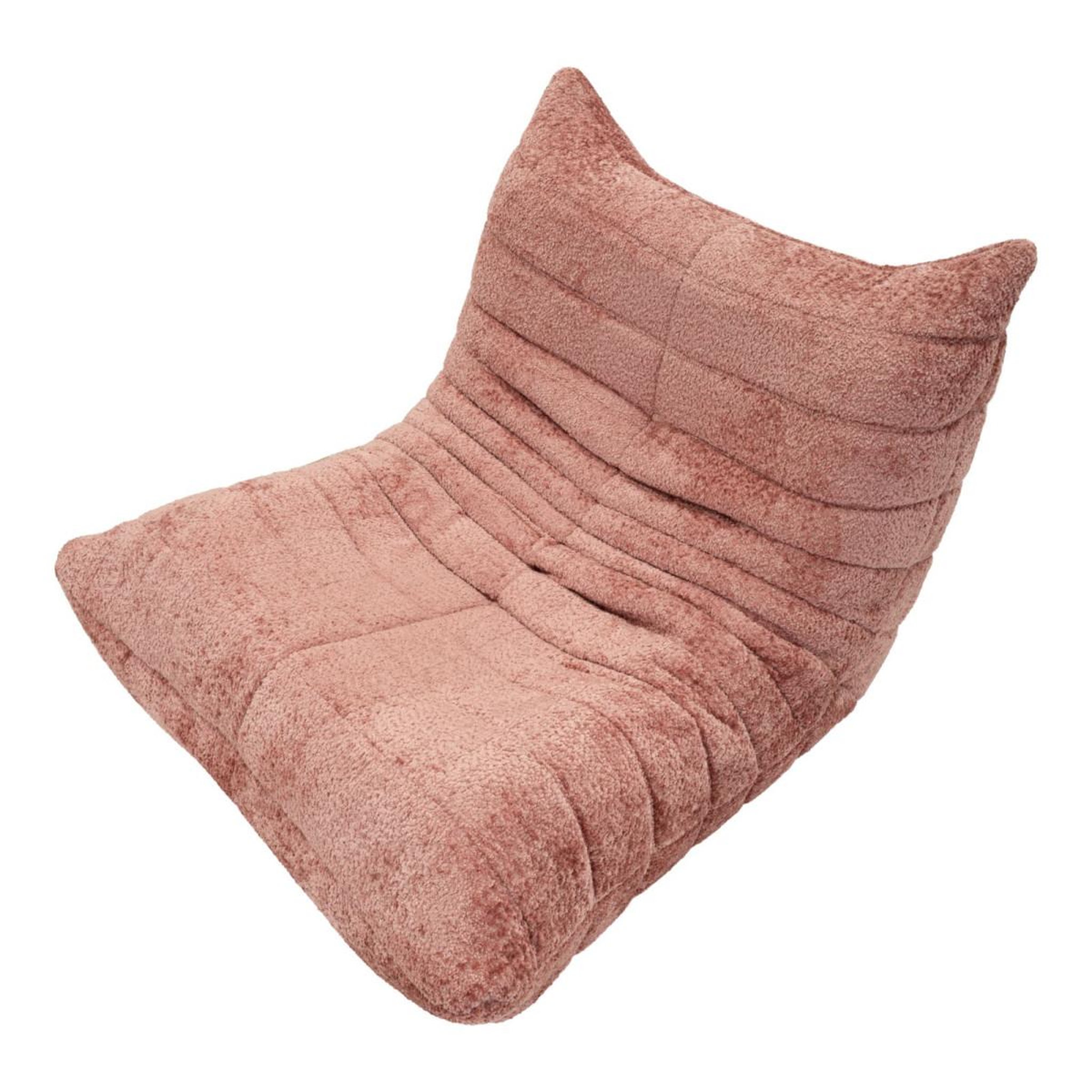 Voir la diapositive 4 : Paris Prix Chauffeuse tissu bouclette  mask  103cm rose