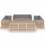 Voir la diapositive 2 : VIDAXL Salon de jardin 13 pcs avec coussins Bois de pin massif
