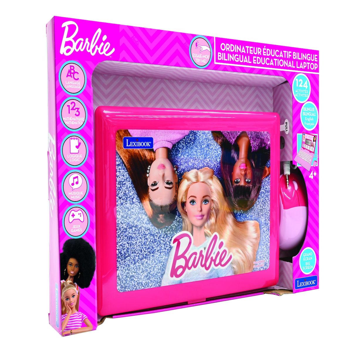 Lexibook Ordinateur portable éducatif bilingue Barbie (FR/EN)