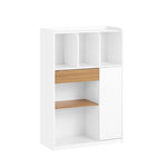 SOBUY SoBuy - Bibliothèque avec un tiroir - Blanc - 72x30x110cm - Nordique - STR11-NW