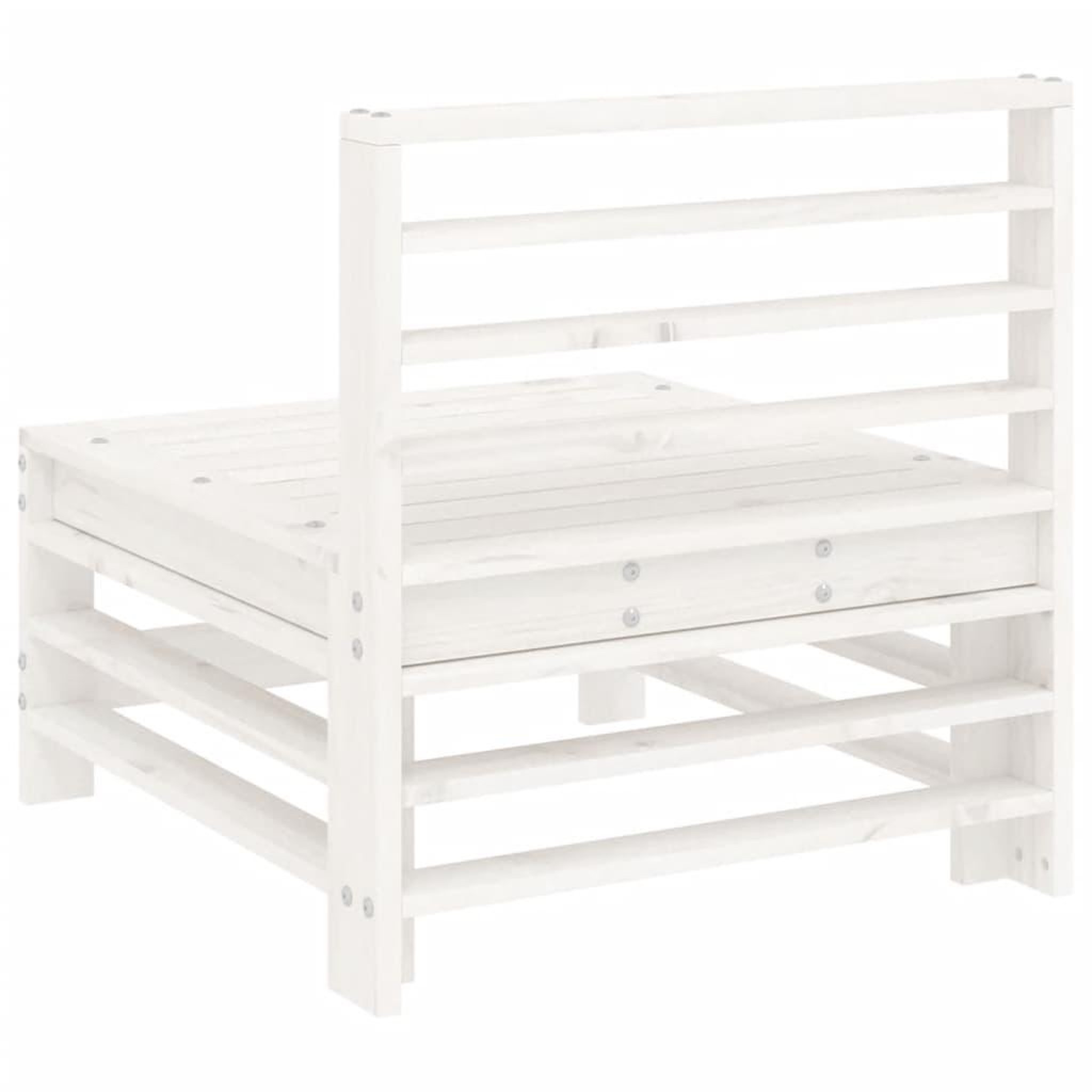 Voir la diapositive 5 : VIDAXL Canape central de jardin blanc bois de pin massif