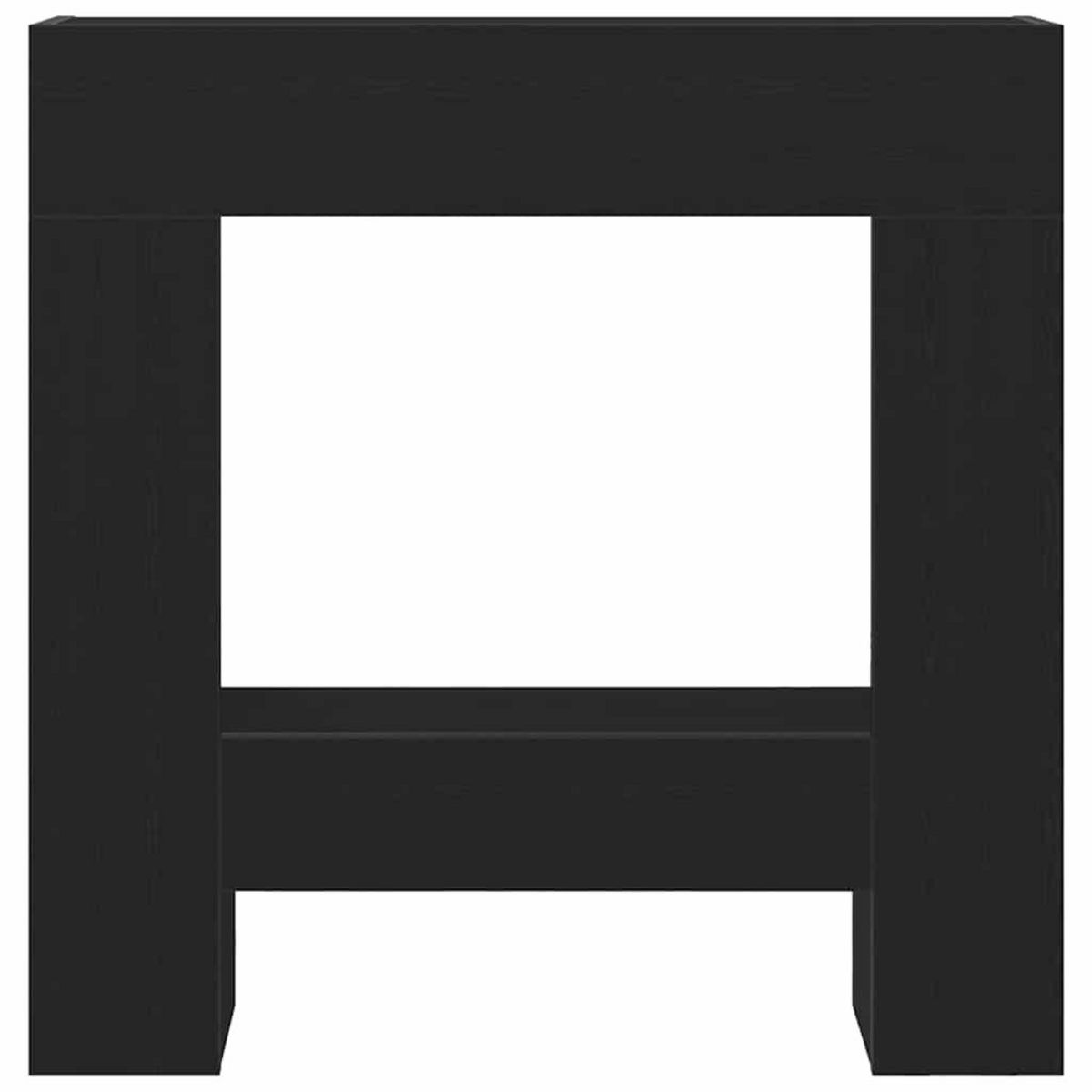 VIDAXL Cadre de cheminee chene noir 81x18x82 cm bois d'ingenierie