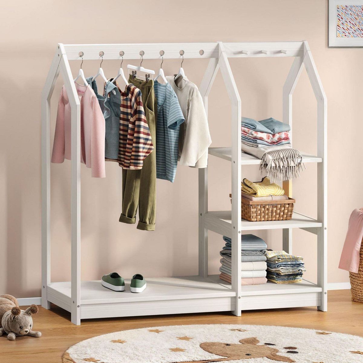 IDIMEX Penderie enfant SALLY en pin massif