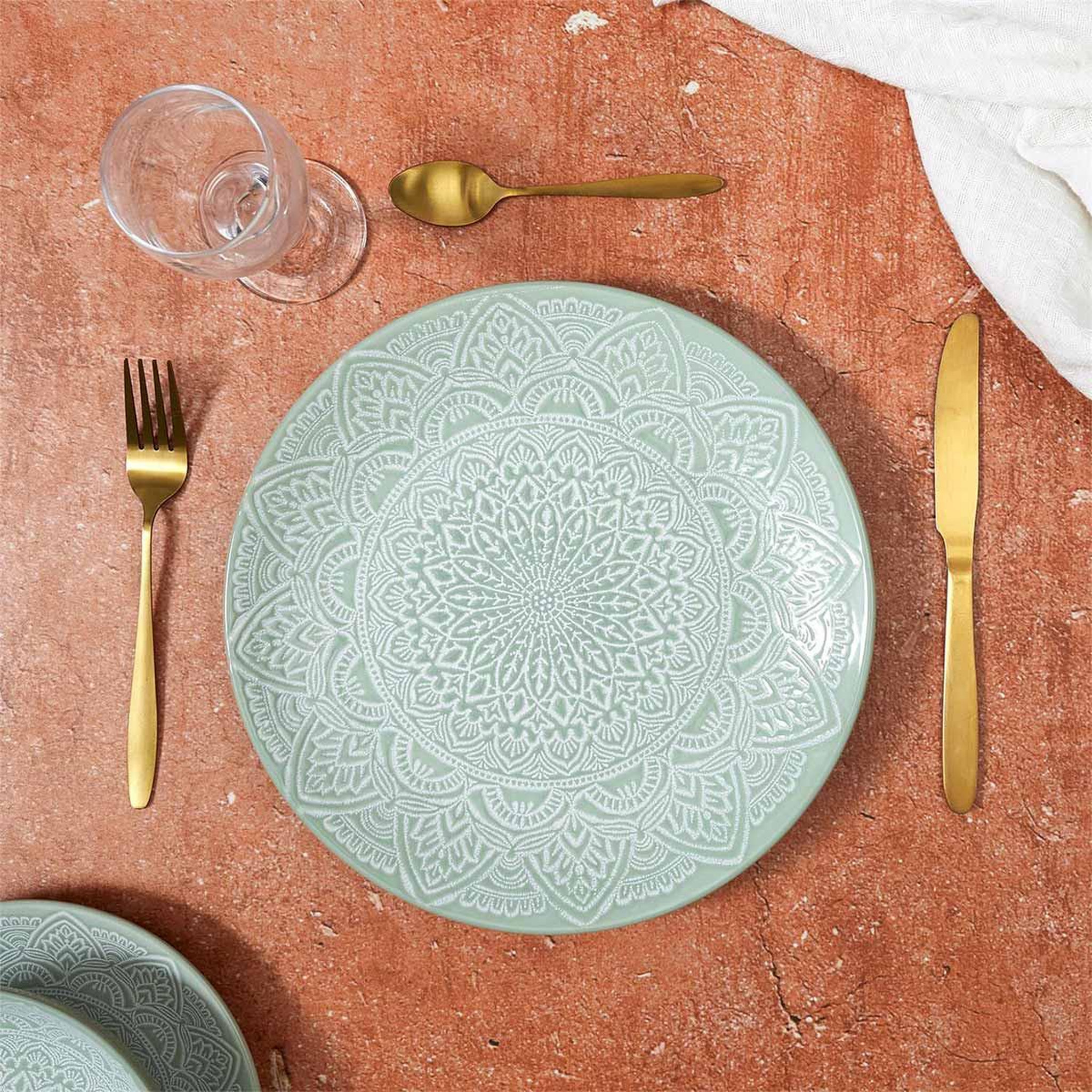 Voir la diapositive 4 : The Home Deco Factory Lot de 6 assiettes plates  sahara  27cm vert