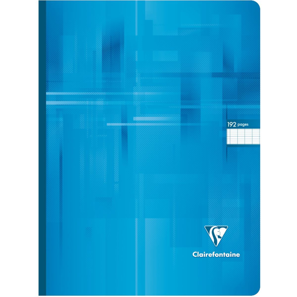 CLAIREFONTAINE Cahier broché 24x32cm 192 pages grands carreaux Seyes bleu ciel