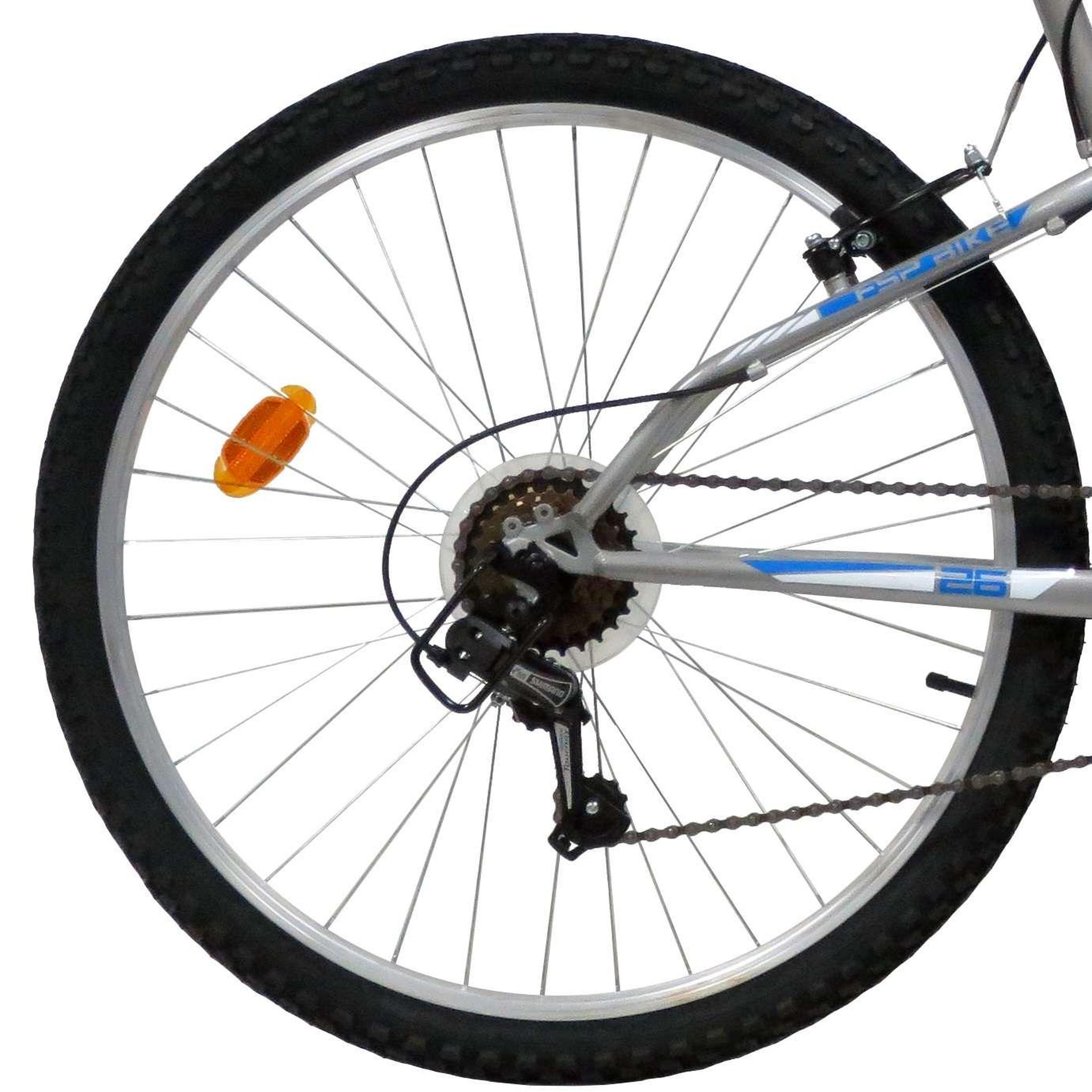 Voir la diapositive 2 : FREERIDER Vélo VTT 26'' Tout Suspendu   Freerider   équipé de 18 Vitesses - Freins V-Brake - Cadre Suspendu acier et Fourche télescopique - Dérailleur Shimano & Jantes en aluminium