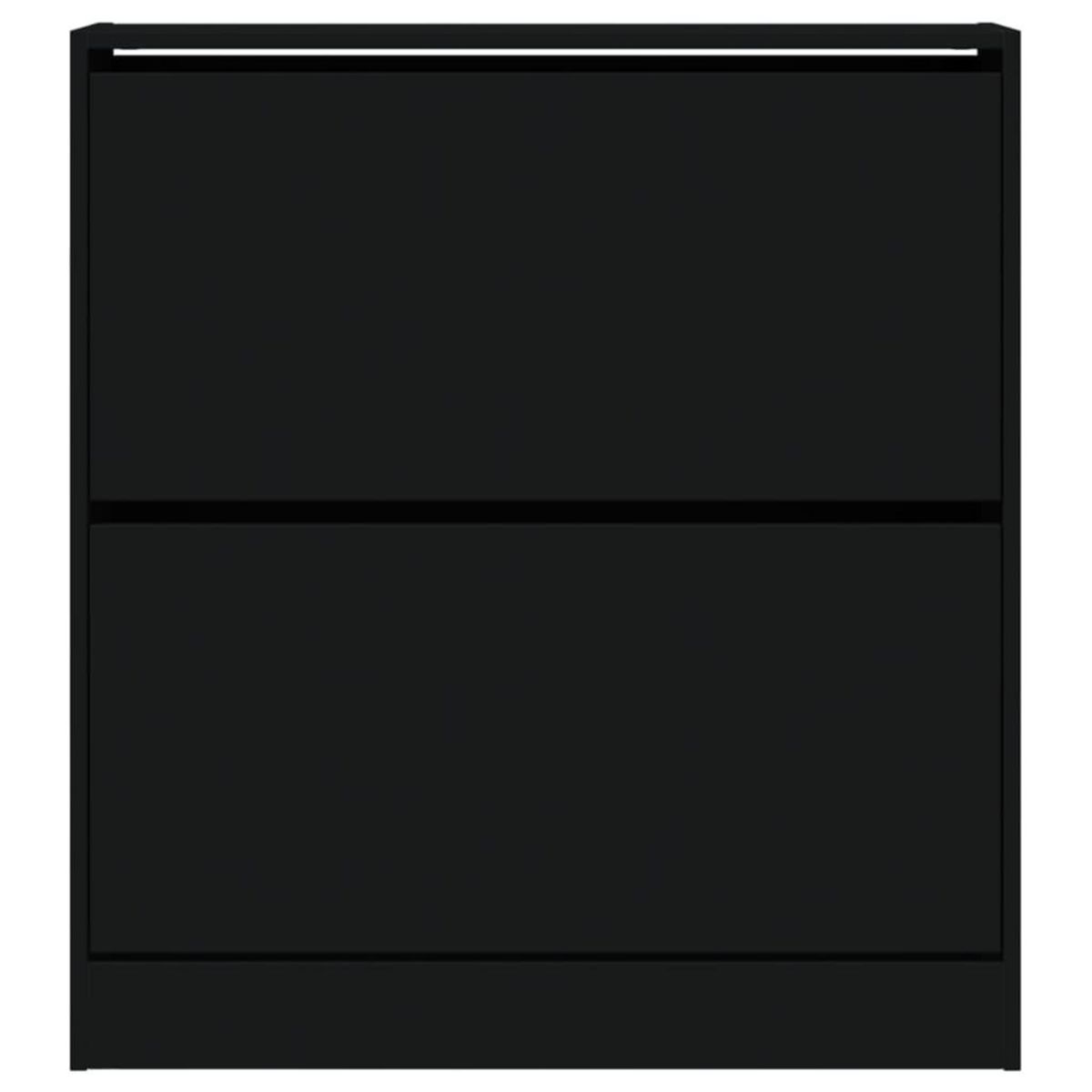 VIDAXL Armoire a chaussures noir 80x21x87,5 cm bois d'ingenierie