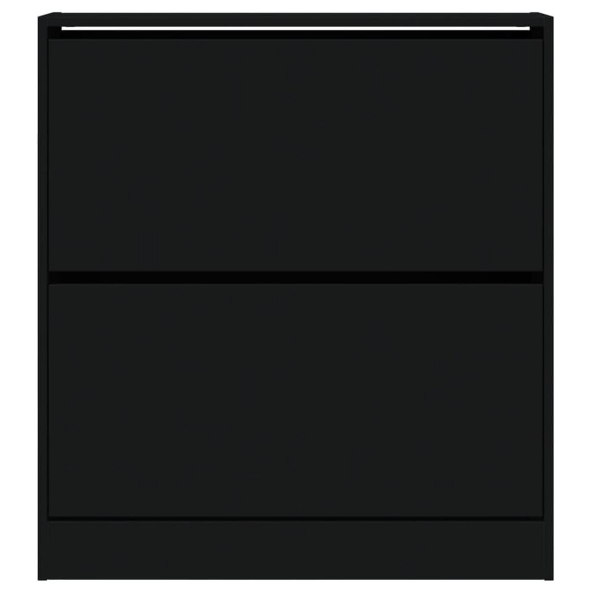 VIDAXL Armoire a chaussures noir 80x21x87,5 cm bois d'ingenierie
