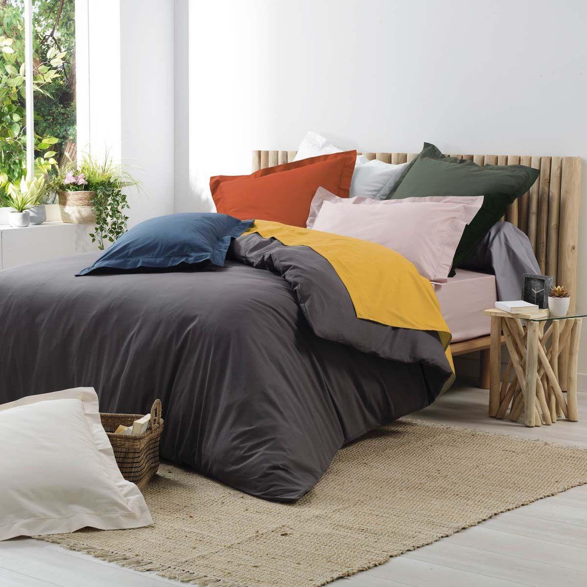 Voir la diapositive 3 : Douceur d'Intérieur Drap plat  percaline  180x290cm ocre