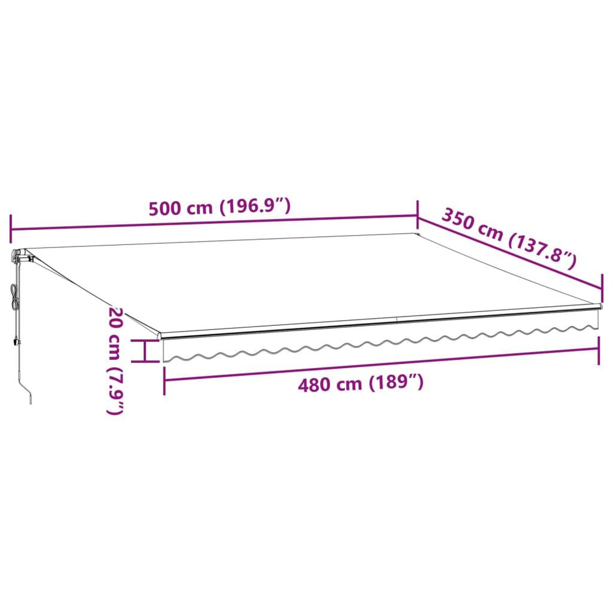 Voir la diapositive 6 : VIDAXL Auvent retractable automatique avec LED marron 500x350 cm