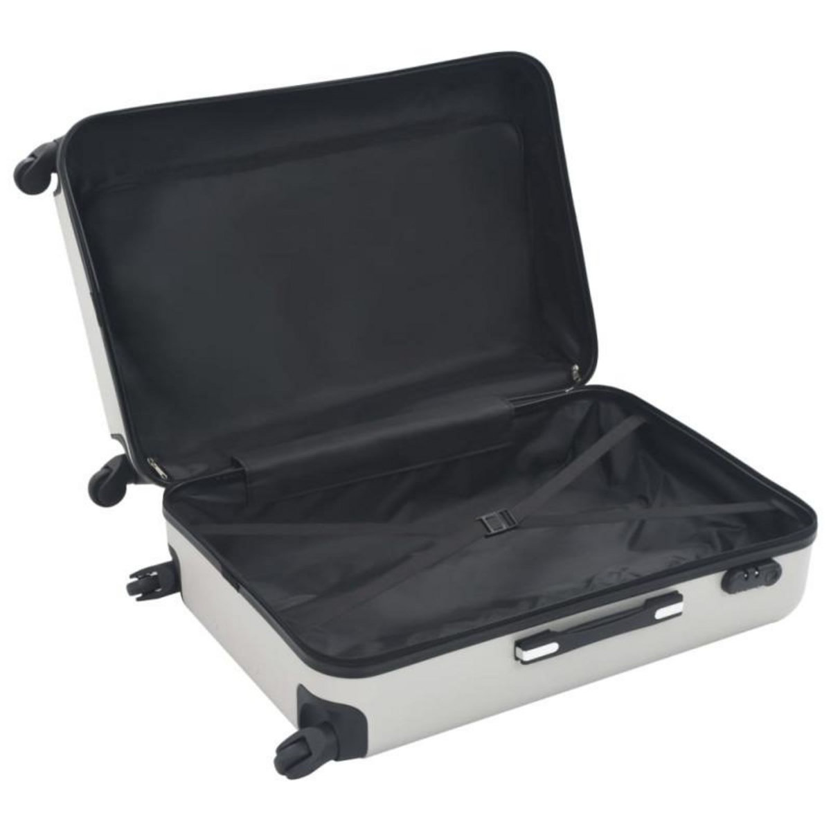 VIDAXL Valise rigide 3 pcs Argenté brillant ABS