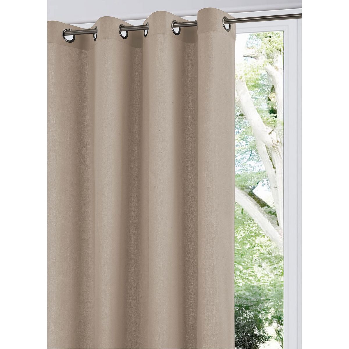 Rideau recyclé à oeillets en polycoton 140x260 cm