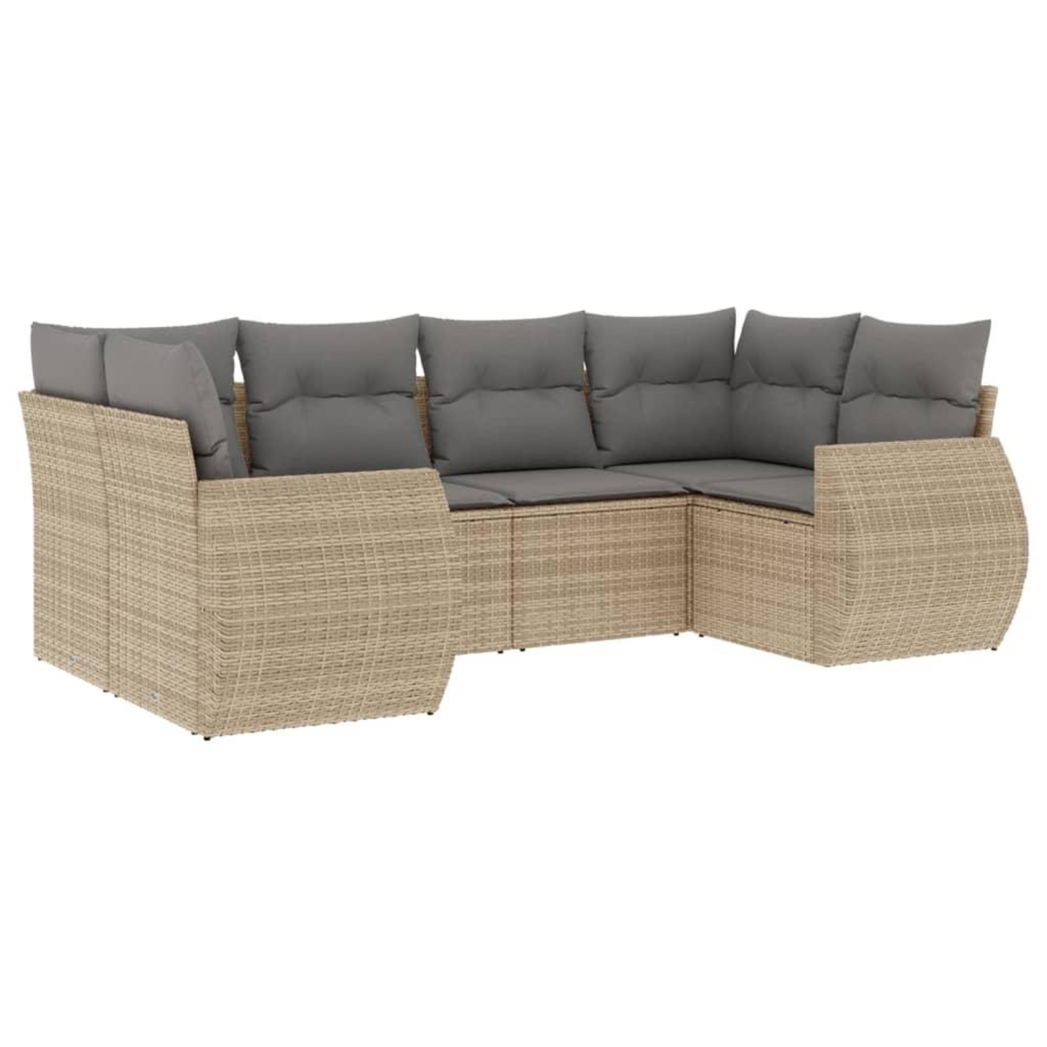 Voir la diapositive 2 : VIDAXL Salon de jardin avec coussins 6 pcs beige resine tressee