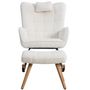 Voir la diapositive 5 : MERAX Rocking-chair Fauteuil à Bascule Avec 1 Repose-pieds Et 1 Oreiller Blanc