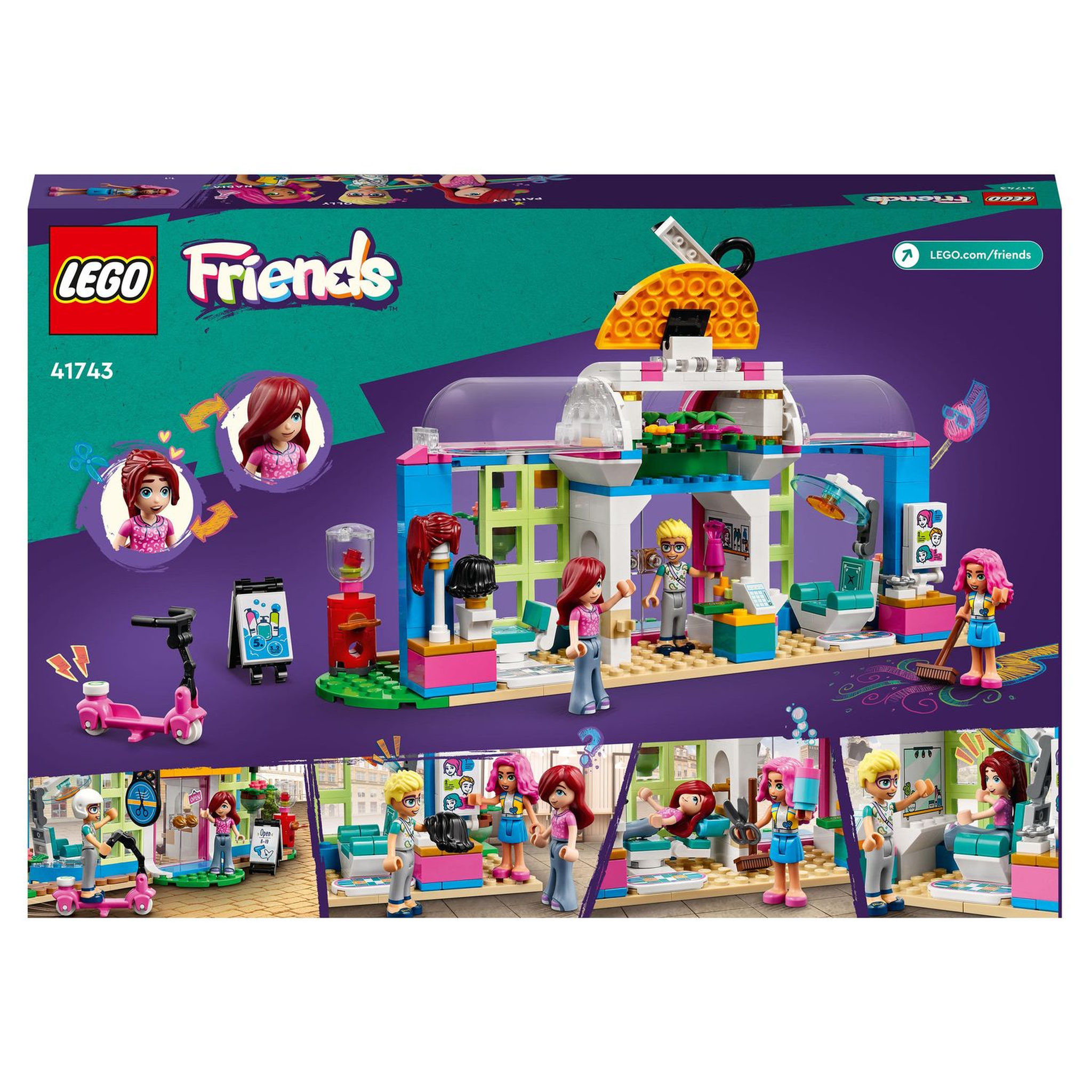 Voir la diapositive 9 : LEGO Friends 41743 Le salon de coiffure, Jouet de Coiffure avec Mini-Poupées 2023 Paisley & Olly, Cheveux et Visage Interchangeables
