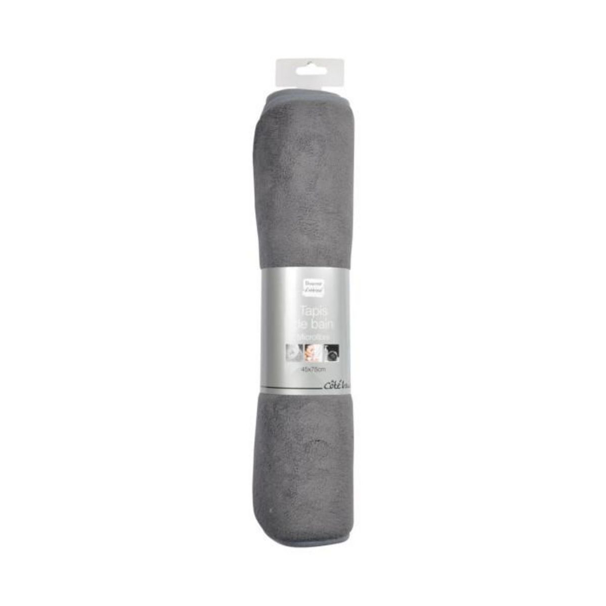 Paris Prix Tapis de Bain Microfibre  Vitamine II  45x75cm Anthracite