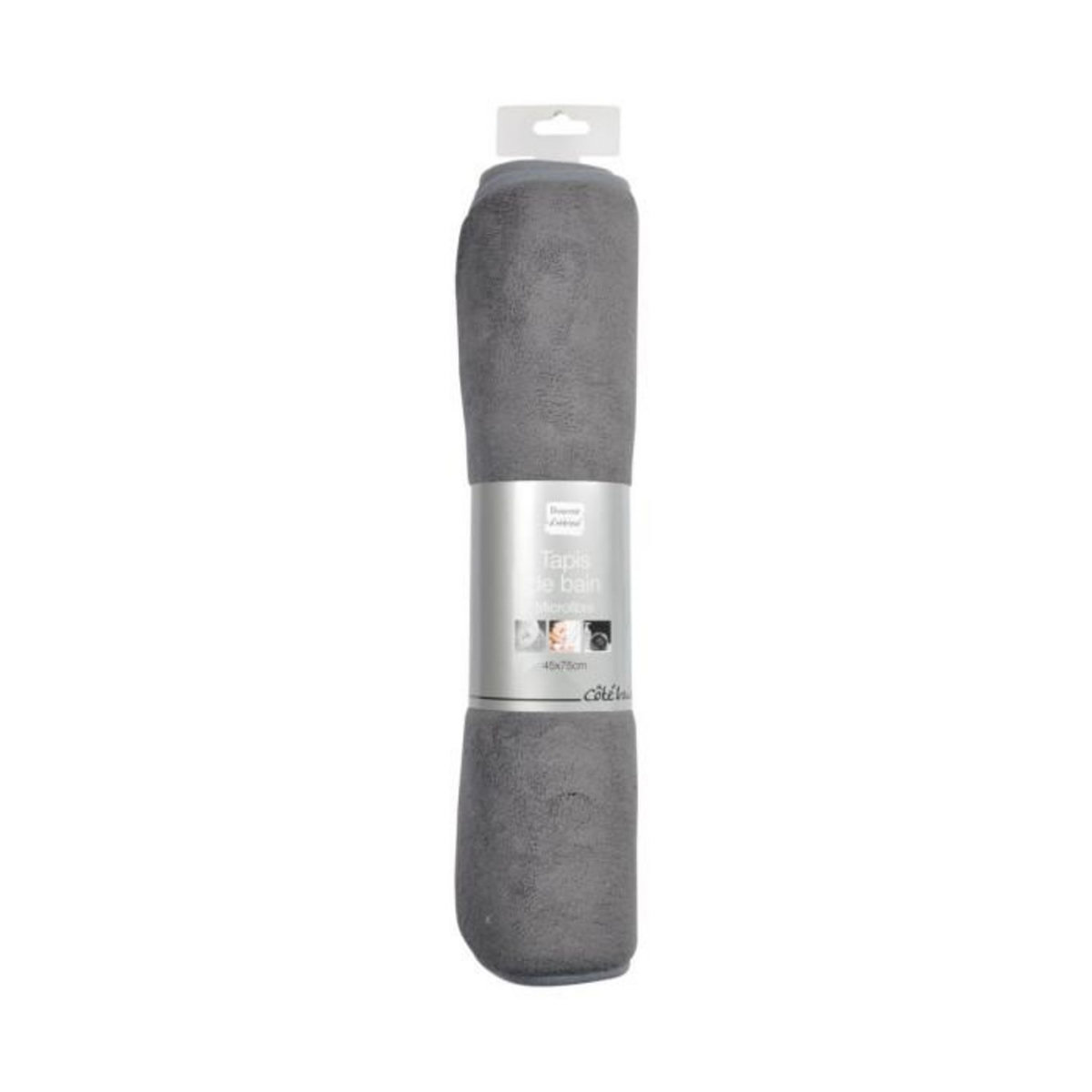Paris Prix Tapis de Bain Microfibre  Vitamine II  45x75cm Anthracite
