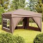 Voir la diapositive 1 : VIDAXL Tente de reception pliable avec parois Taupe 3x3 m