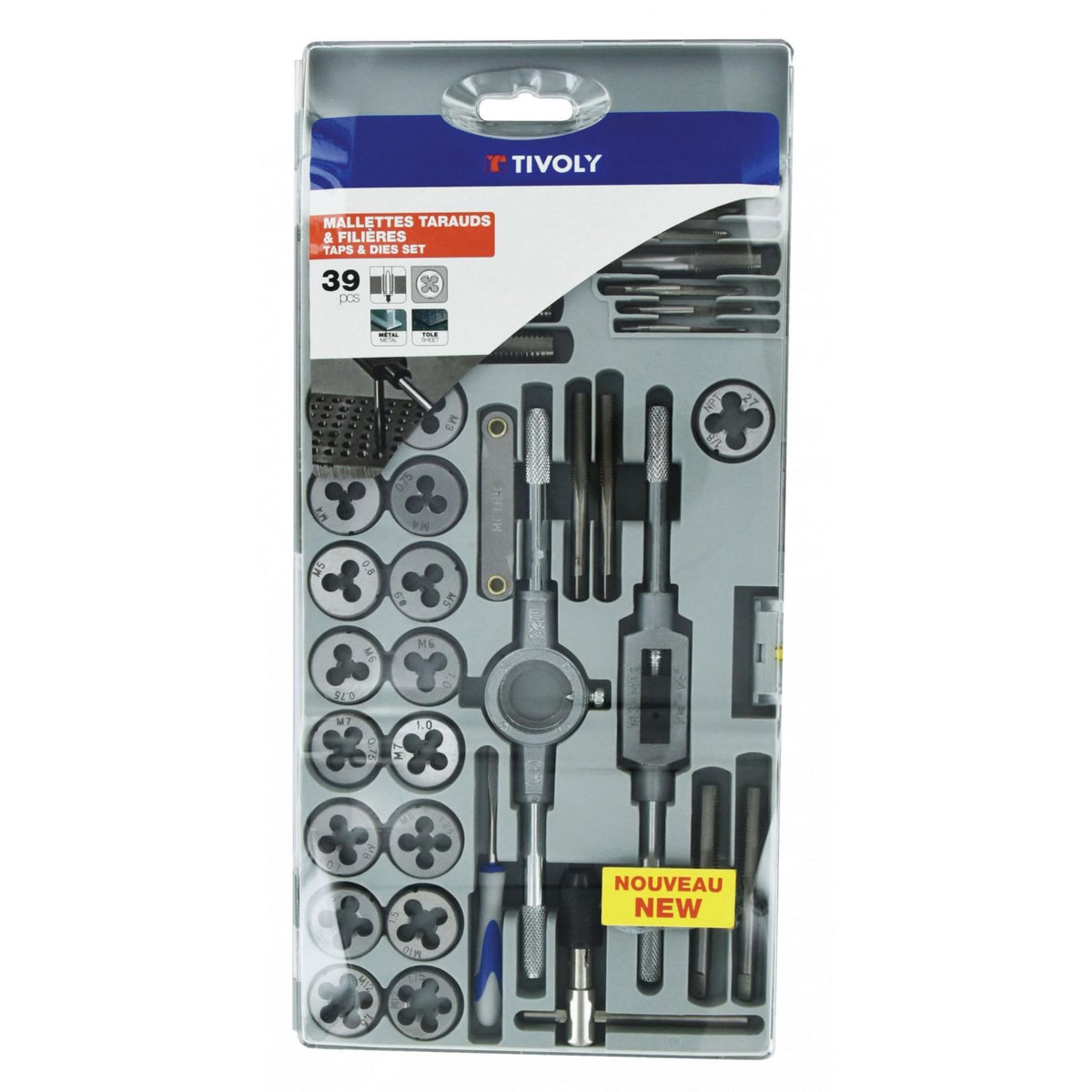 TIVOLY Coffret 39 tarauds et filières mtf39 métal TIVOLY