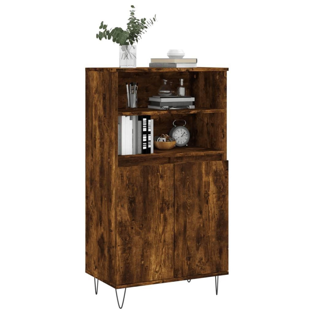 VIDAXL Buffet haut Chene fume 60x36x110 cm Bois d'ingenierie