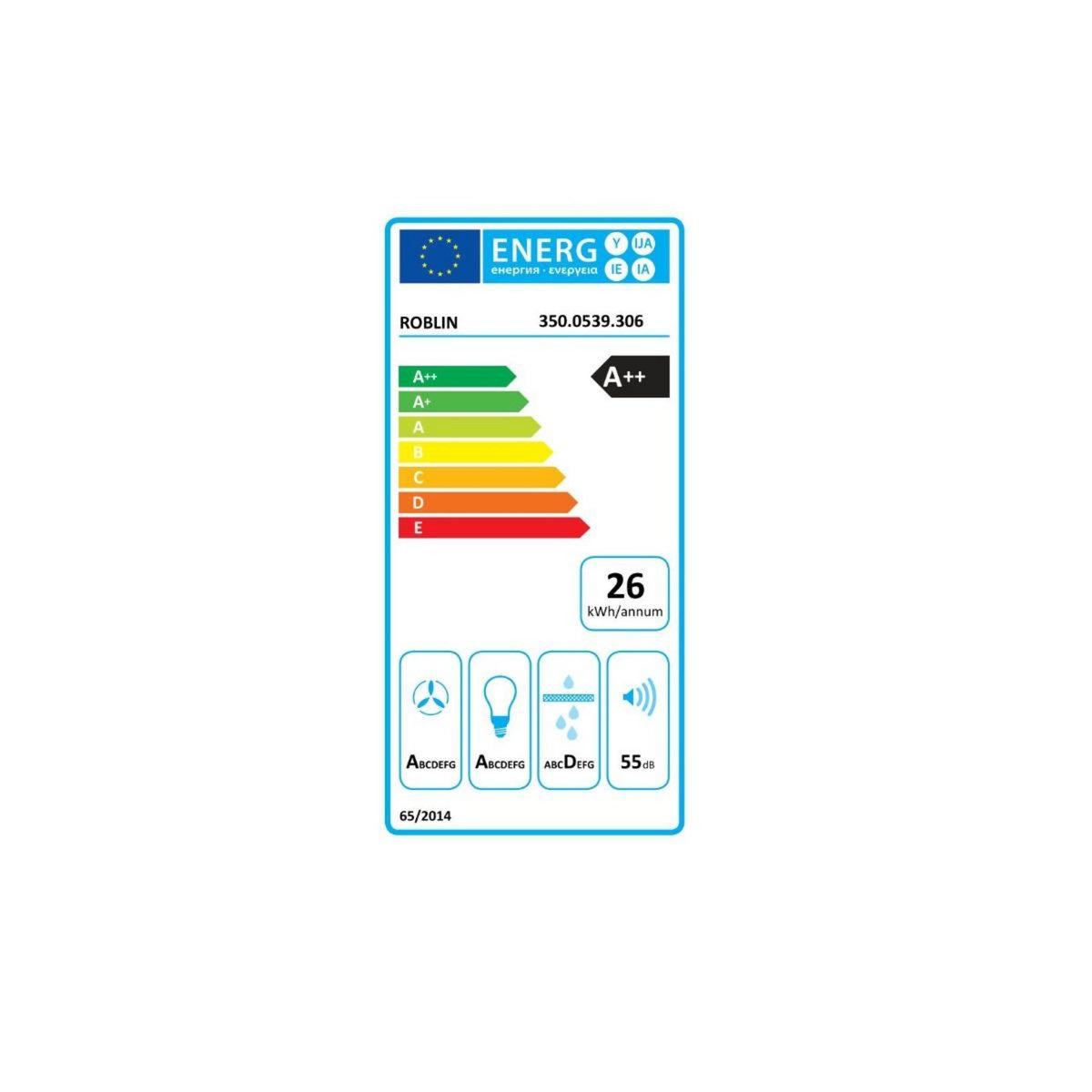 ROBLIN Hotte plafond 90cm 605m3/h blanc - 6515894