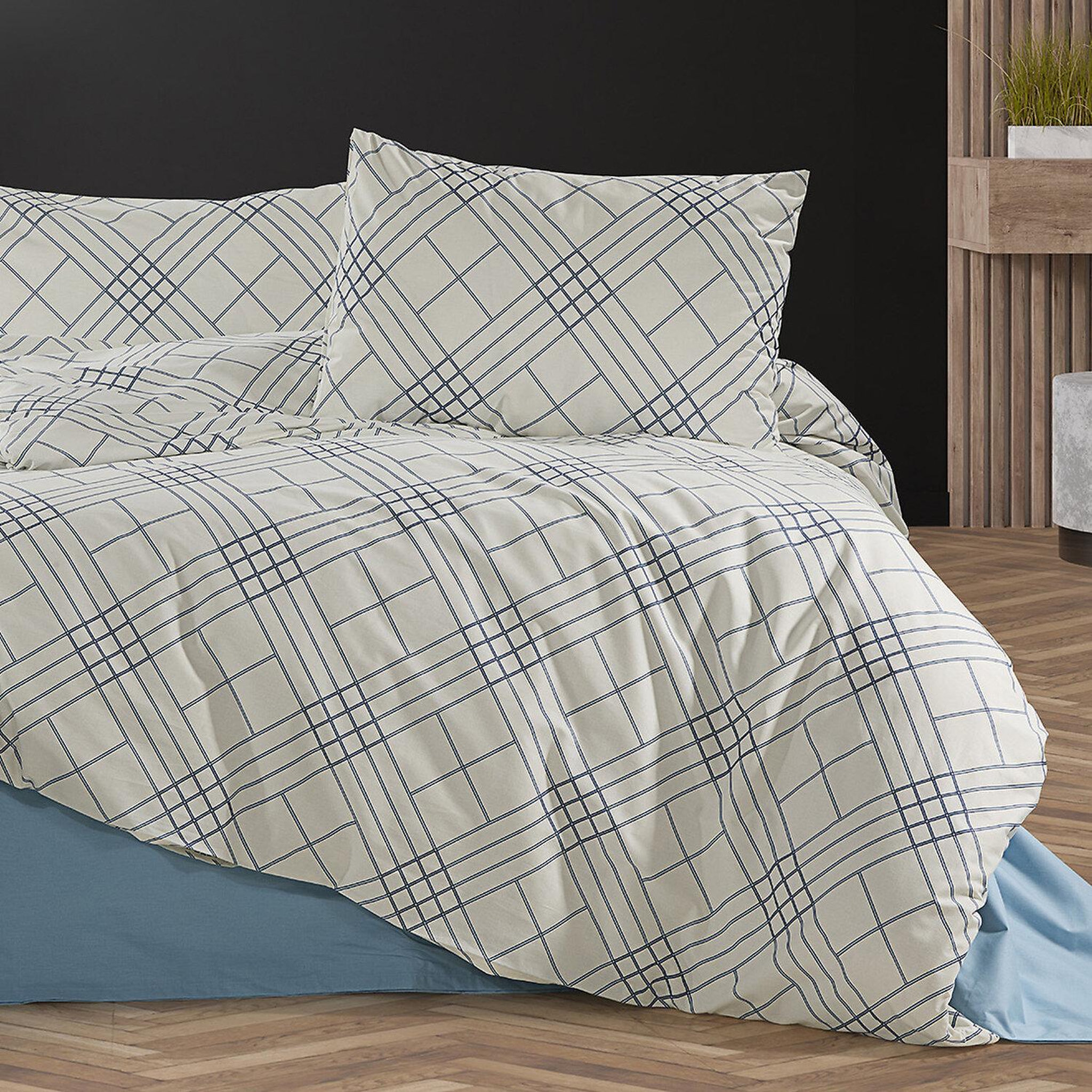 Voir la diapositive 2 : Home collection Parure housse de couette 100% coton 57 fils imprimé faelora