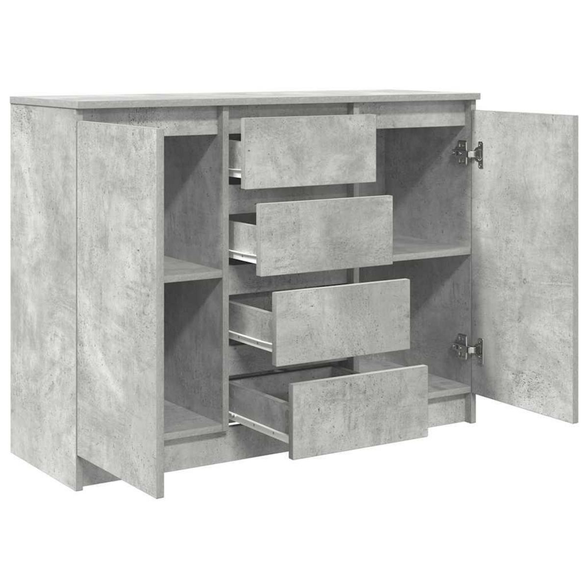 VIDAXL Buffet avec tiroirs gris beton 100,5x35x76 cm bois d'ingenierie