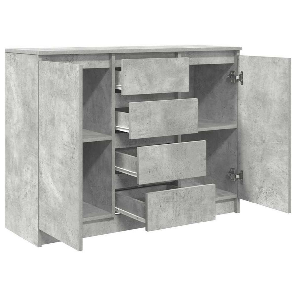 VIDAXL Buffet avec tiroirs gris beton 100,5x35x76 cm bois d'ingenierie