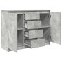 Voir la diapositive 5 : VIDAXL Buffet avec tiroirs gris beton 100,5x35x76 cm bois d'ingenierie