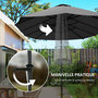 Voir la diapositive 5 : OUTSUNNY Parasol de jardin grande taille dim. 4 x 2,2 x 2,3 m manivelle métal époxy tissu haute densité 180 g/m² gris