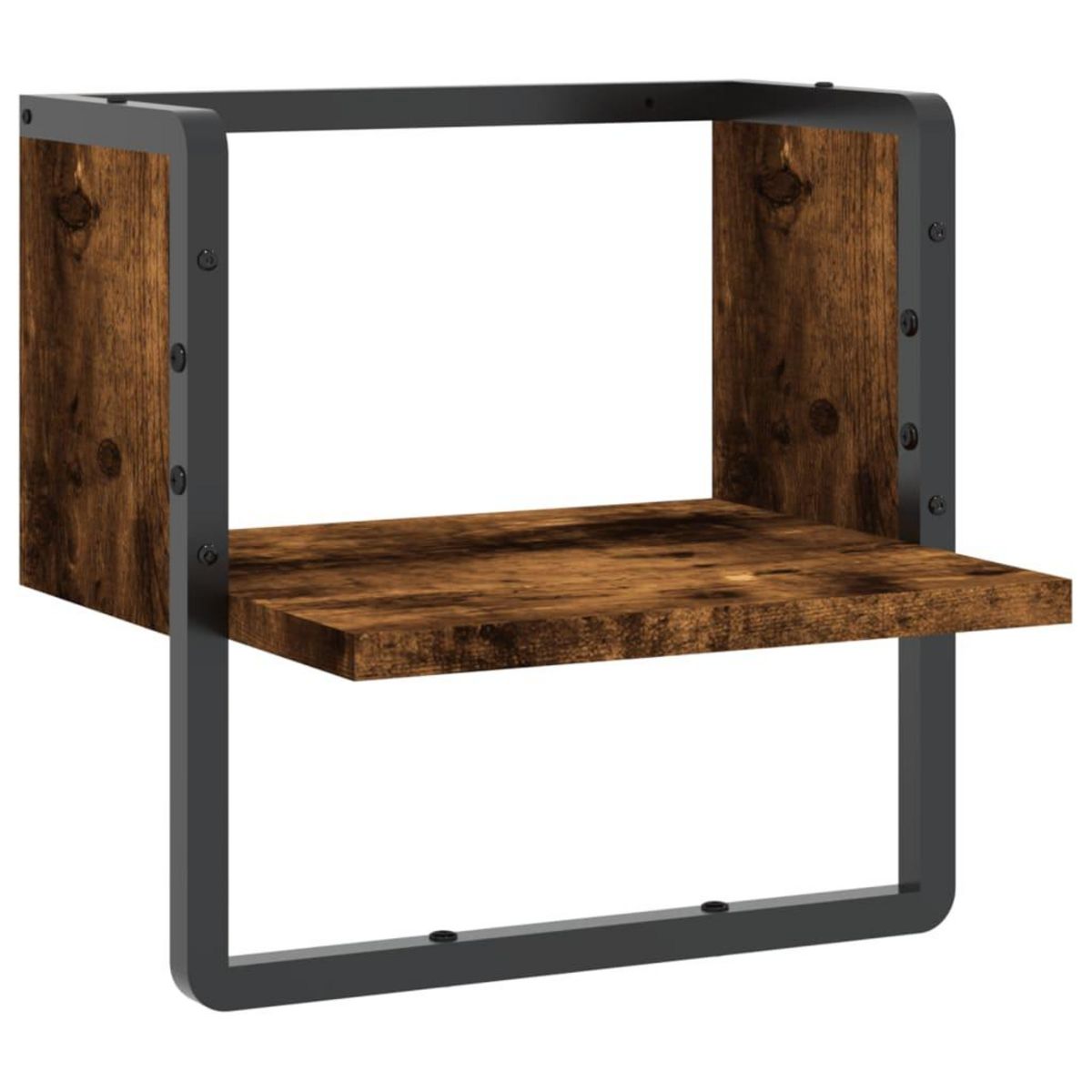 VIDAXL Etagere murale avec barre chene fume 30x25x30 cm