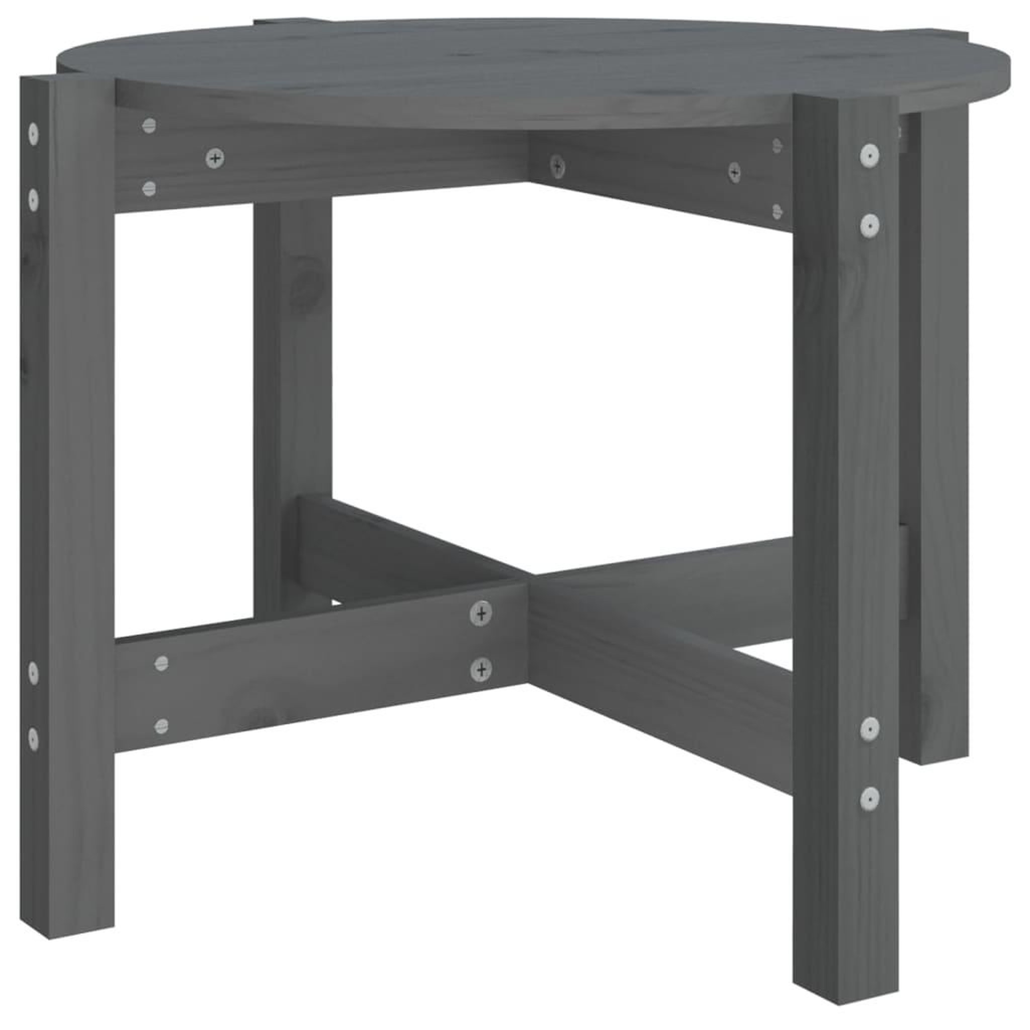 Voir la diapositive 2 : VIDAXL Table basse Gris Ø 62,5x45 cm Bois massif de pin