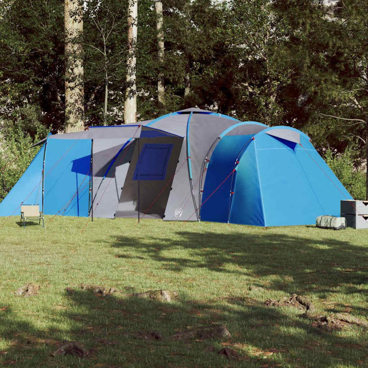 VIDAXL Tente familiale a dome 12 personnes bleu impermeable