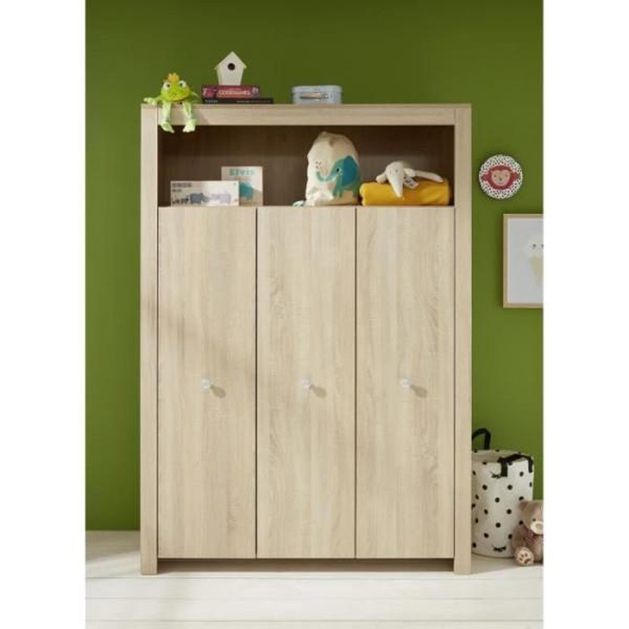 Voir la diapositive 5 : Trendteam Chambre bébé Trio : Lit 70 x 140 cm + Commode a langer + Armoire OLIVIA - Chene - TREND TEAM