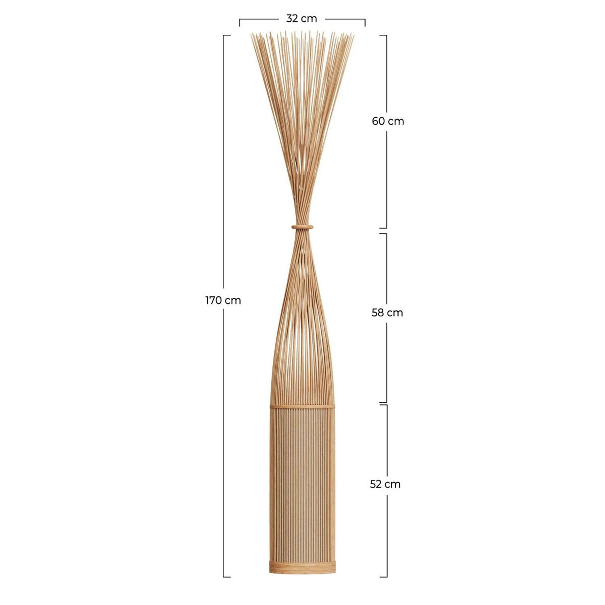 Rendez vous déco Lampadaire en bambou naturel 1m70-Huron