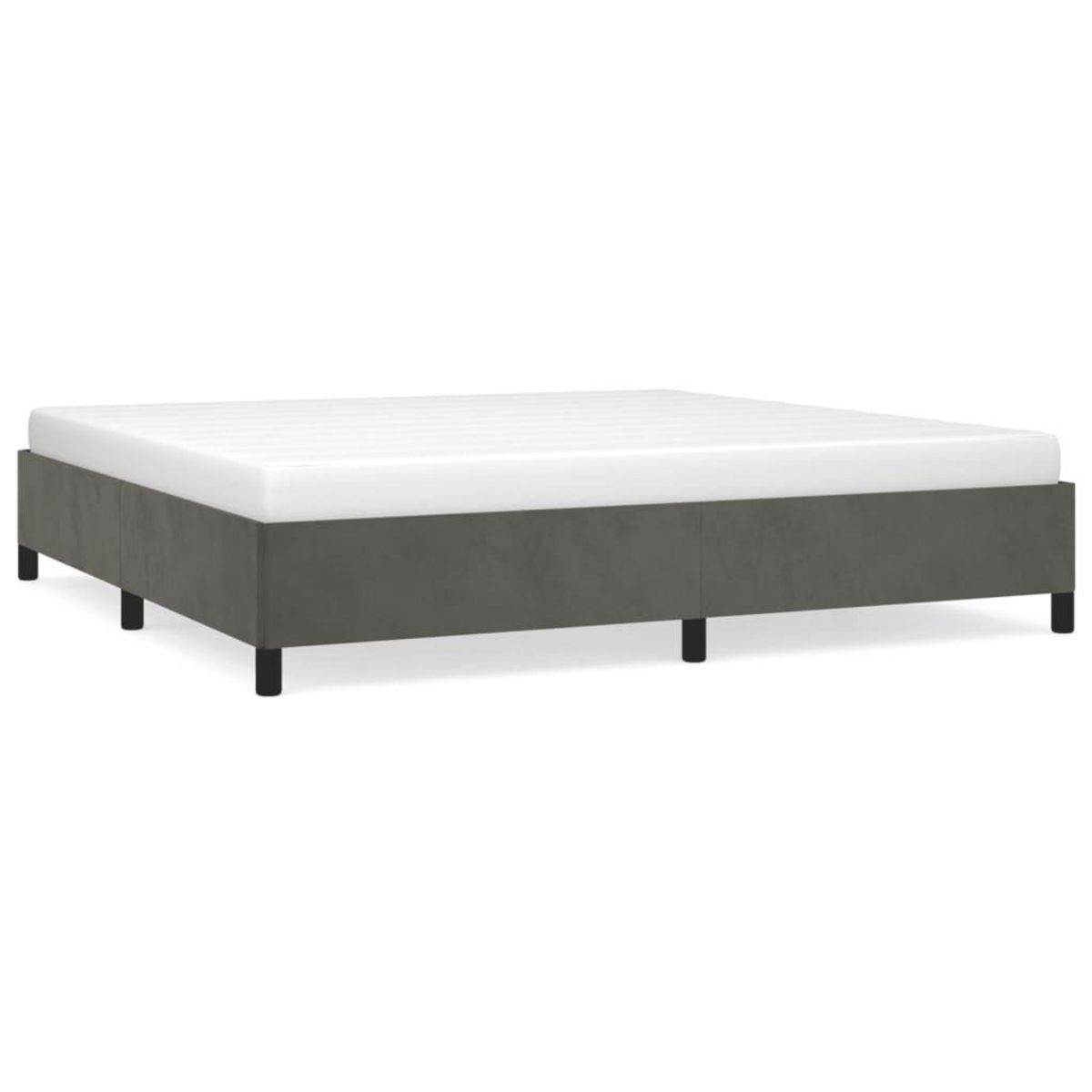 VIDAXL Cadre de lit sans matelas gris fonce 200x200 cm velours